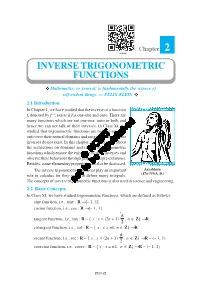 Inverse Trigonometric Functions