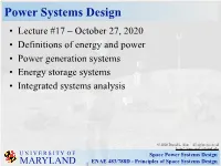 Power Systems Design