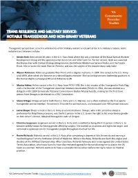 Trans Resilience and Military Service: Notable Transgender and Non-Binary Veterans
