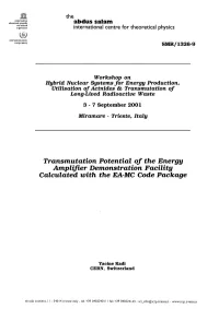 Transmutation Potential of the Energy Amplifier Demonstration Facility Calculated with the EA-MC Code Package