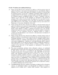 020 Probation and Conditional Discharge