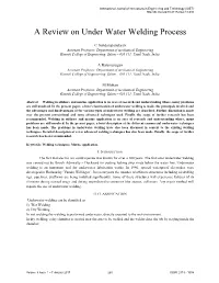 A Review on Under Water Welding Process
