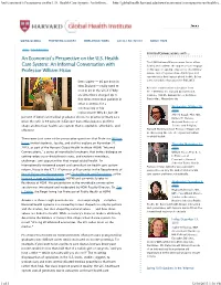 An Informal Conversation with Professor William Hsiao | Globalhealt