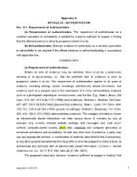 Appendix a ARTICLE IX—AUTHENTICATION Sec. 9-1