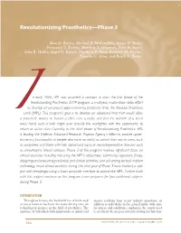 Revolutionizing Prosthetics—Phase 3