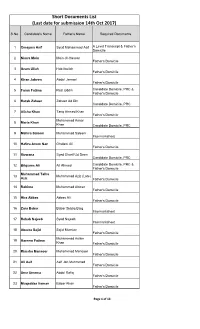 Short Documents List (Last Date for Submission 14Th Oct 2017)