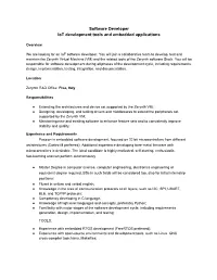 Software Developer Iot Development Tools and Embedded Applications