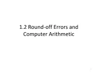 1.2 Round-Off Errors and Computer Arithmetic