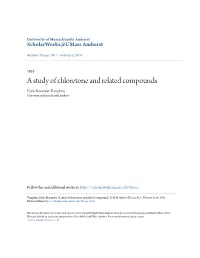 A Study of Chloretone and Related Compounds Earle Alexander Tompkins University of Massachusetts Amherst