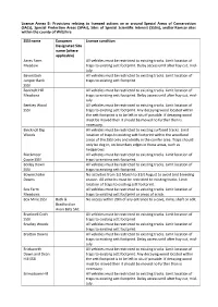 Annex B – Conditions Relating to Licensed Badger Control On