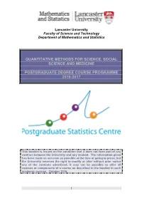 Quantitative Methods for Science, Social Science and Medicine