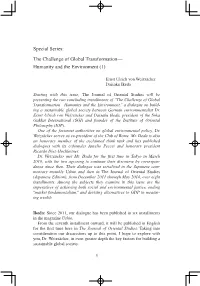 Special Series: the Challenge of Global Transformation— Humanity and the Environment (1)