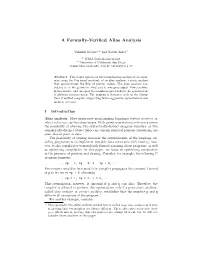 A Formally-Verified Alias Analysis