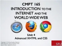 Advanced XHTML and CSS
