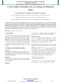 Cycle Index Formulas for Dn Acting on Ordered Pairs