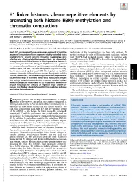 H1 Linker Histones Silence Repetitive Elements by Promoting Both Histone H3K9 Methylation and Chromatin Compaction