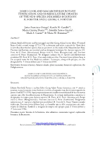 James Cook and Macaronesian Botany: Typification And