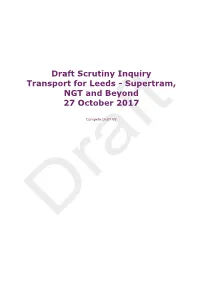 Leeds - Supertram, NGT and Beyond 27 October 2017