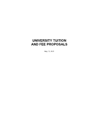 University Tuition and Fee Proposals