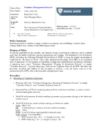 3364-136-07-09 Ventilator Management Protocol