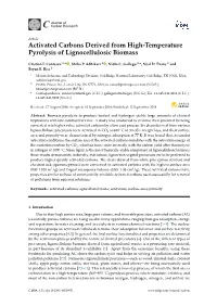 Activated Carbons Derived from High-Temperature Pyrolysis of Lignocellulosic Biomass