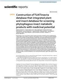 Construction of Tuatinsecta Database That Integrated Plant and Insect Database for Screening Phytophagous Insect Metabolic Produ
