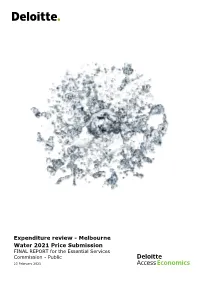 Expenditure Review - Melbourne Water 2021 Price Submission