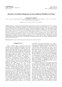 Structure of Natural Juniperus Excelsa Stands in Northwest of Iran