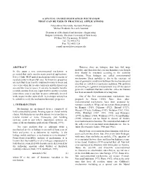 A Spatial Overconstrained Mechanism That Can Be Used