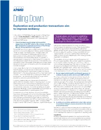 Drilling Down Exploration and Production Transactions Aim to Improve Resiliency