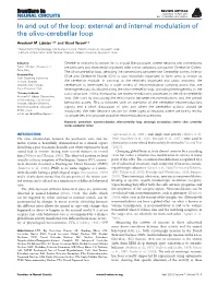 External and Internal Modulation of the Olivo-Cerebellar Loop