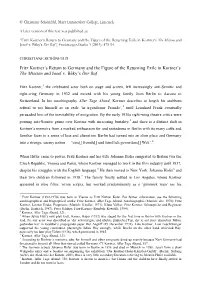 Fritz Kortner's Return to Germany and the Figure of the Returning