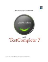 Getting Started with Testcomplete 7