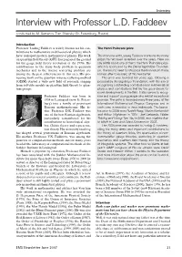 Interview with Professor L.D. Faddeev Conducted by M