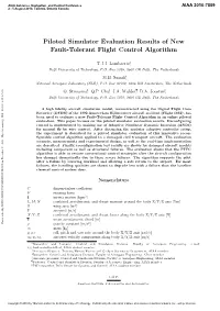Piloted Simulator Evaluation Results of New Fault-Tolerant Flight Control Algorithm
