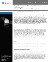 Sample Preparation for Fluorescence Microscopy: an Introduction Concepts and Tips for Better Fixed Sample Imaging Results