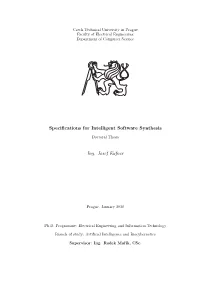 Specifications for Intelligent Software Synthesis