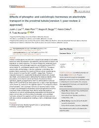 Transport in the Proximal Tubule[Version 1; Peer Review: 2