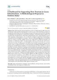 A Dashboard for Supporting Slow Tourism in Green Infrastructures. a Methodological Proposal in Sardinia (Italy)