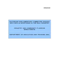 Inquiry Into Skills Shortages in the Rail Industry