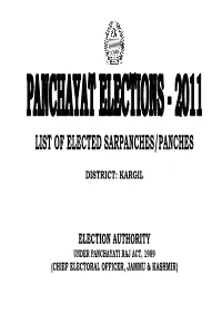 List of Sarpanches and Panches of Halqa Panchayats of District Kargil
