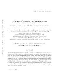 On Rational Points in CFT Moduli Spaces