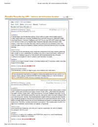 Recalls Results by VIN Vehicle Identification Number