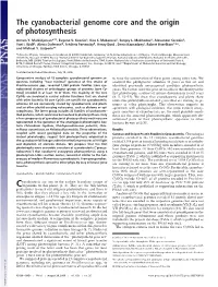 The Cyanobacterial Genome Core and the Origin of Photosynthesis