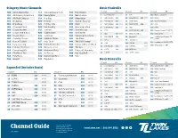 Channel Guide Channels May Be Subject to Twinlakes.Net | 800.644.8582 Change