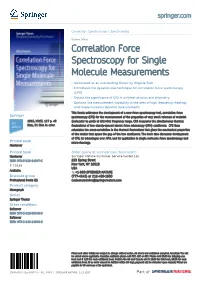 Correlation Force Spectroscopy for Single Molecule Measurements