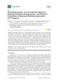 Developing Amaia: a Conversational Agent for Helping Portuguese Entrepreneurs—An Extensive Exploration of Question-Matching Approaches for Portuguese