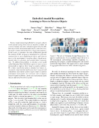 Embodied Amodal Recognition: Learning to Move to Perceive Objects