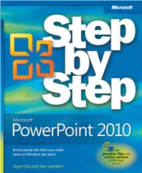 Microsoft Powerpoint 2010 Step by Step Ebook