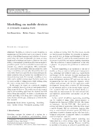 Modelling on Mobile Devices a Systematic Mapping Study